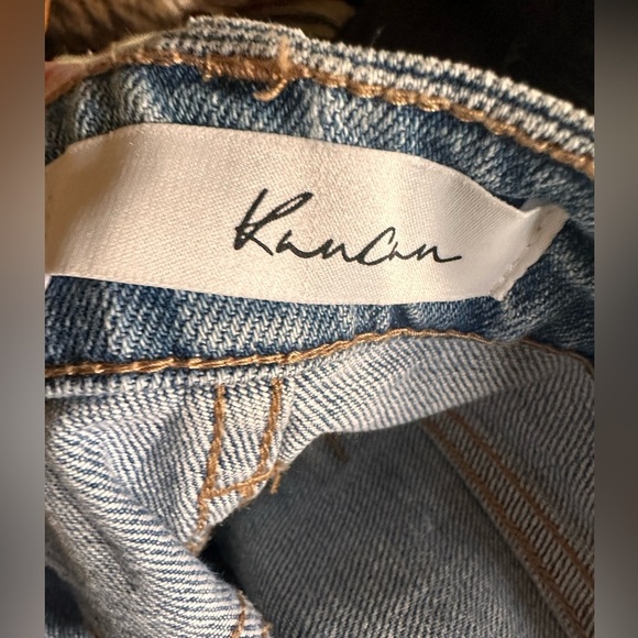 Kancan size 15/31 NWT high rise slim straight distressed light wash denim jean. - Picture 4 of 14